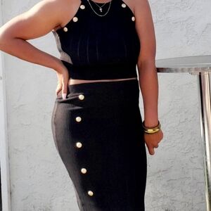 Ebony Chic Black Skirt Set